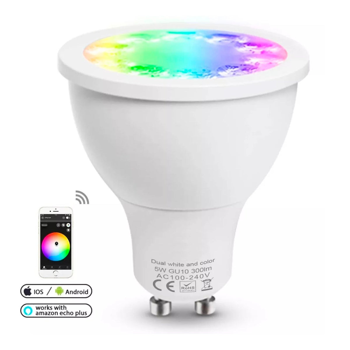 Ampolleta Led Smart Bright GU-10 5w WIFI Megabright®