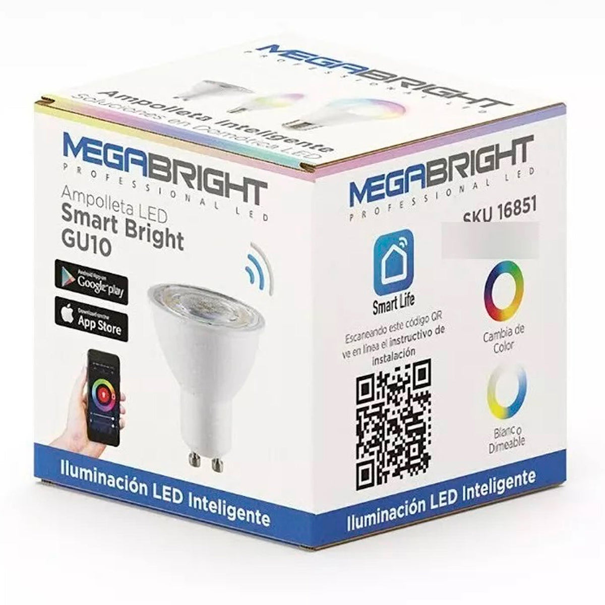 Ampolleta Led Smart Bright GU-10 5w WIFI Megabright®