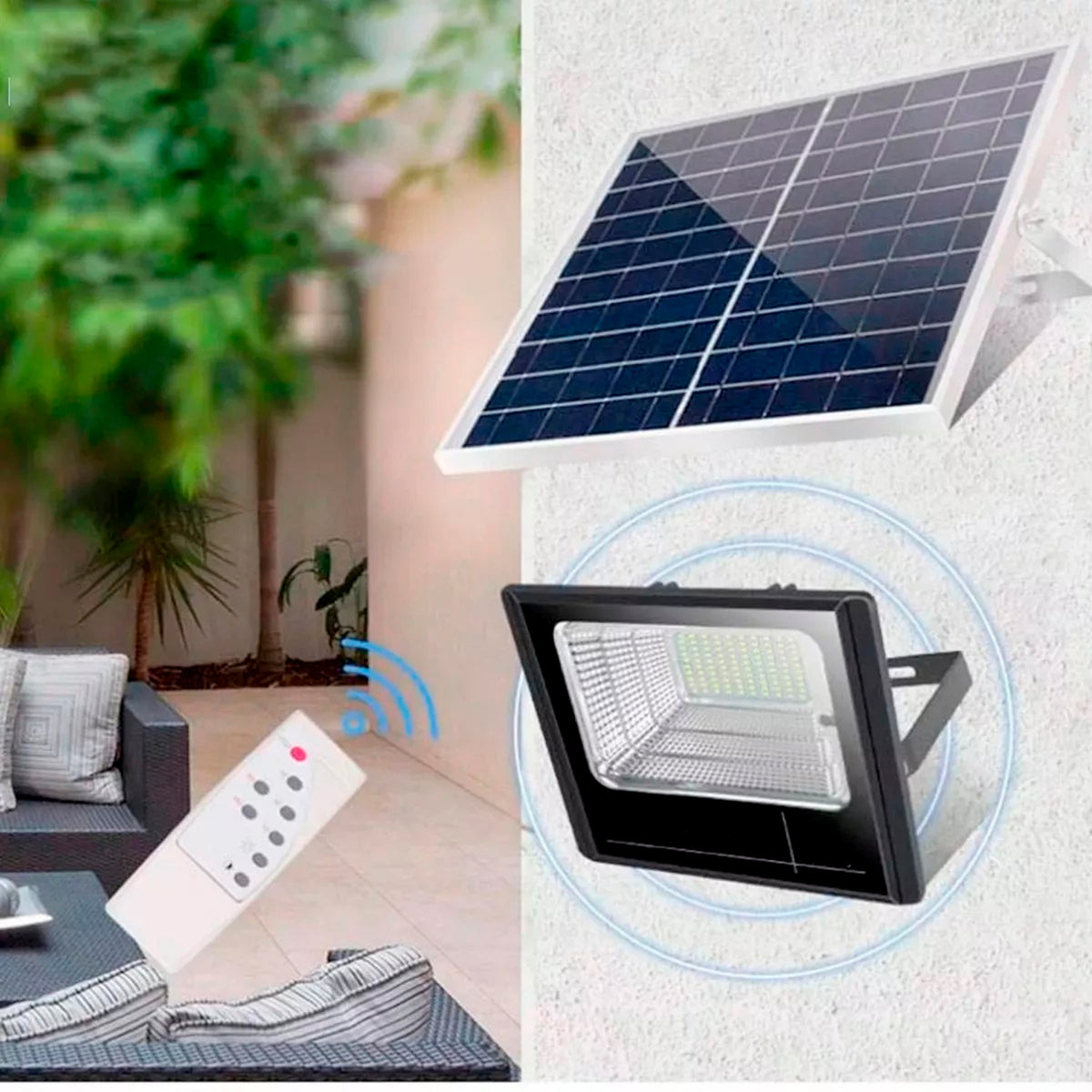 Proyector LED SOLAR 25W + Panel Interlight