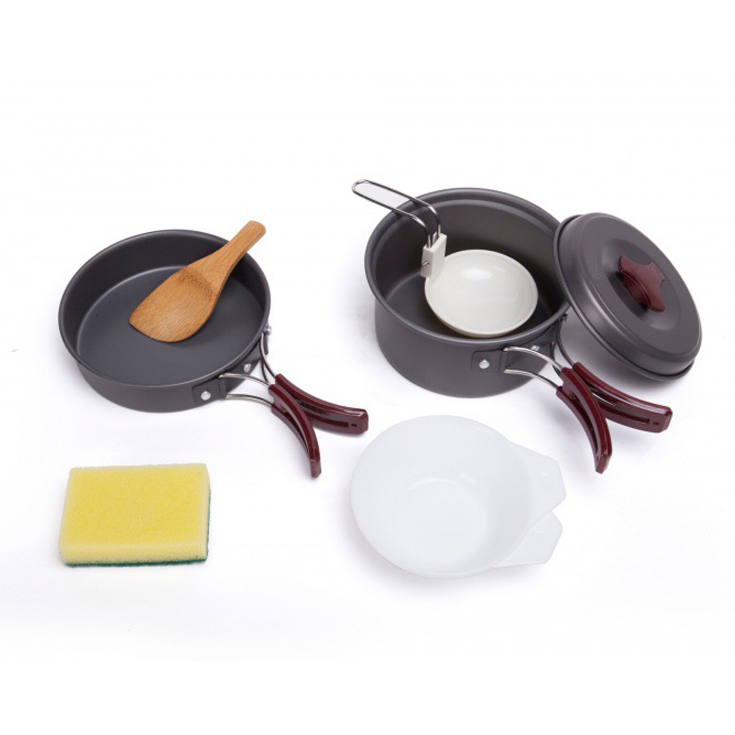 Olla 1.7L Acampada Juego De Ollas Camping Acero Inoxidable - Olla 1.7 L Y Sartén, Ideal Para 12 Personas, Exterior Utensilios Camping