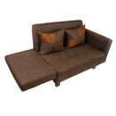 Sofá Cama 2 Cuerpos Modular Felpa Soro Velvet Marrón 137x80x60 cm