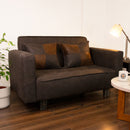 Sofá Cama 2 Cuerpos Modular Felpa Soro Velvet Marrón 137x80x60 cm