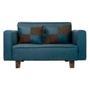 Sofá 2 Cuerpos Lino Azul 137x80x60 Cm