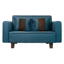 Sofá 2 Cuerpos Lino Azul 137x80x60 Cm