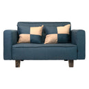 Sofá 2 Cuerpos Lino Azul 137x80x60 Cm