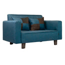 Sofá 2 Cuerpos Lino Azul 137x80x60 Cm