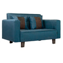 Sofá 2 Cuerpos Lino Azul 137x80x60 Cm