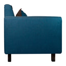 Sofá 2 Cuerpos Lino Azul 137x80x60 Cm