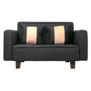 Sofá 2 Cuerpos Lino Gris 137x80x60 Cm