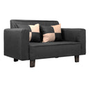 Sofá 2 Cuerpos Lino Gris 137x80x60 Cm