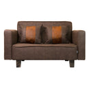 Sofá Cama 2 Cuerpos Modular Felpa Soro Velvet Marrón 137x80x60 cm