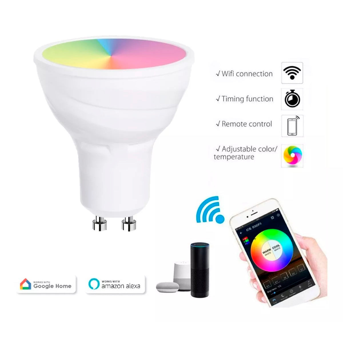 Ampolleta Led Smart Bright GU-10 5w WIFI