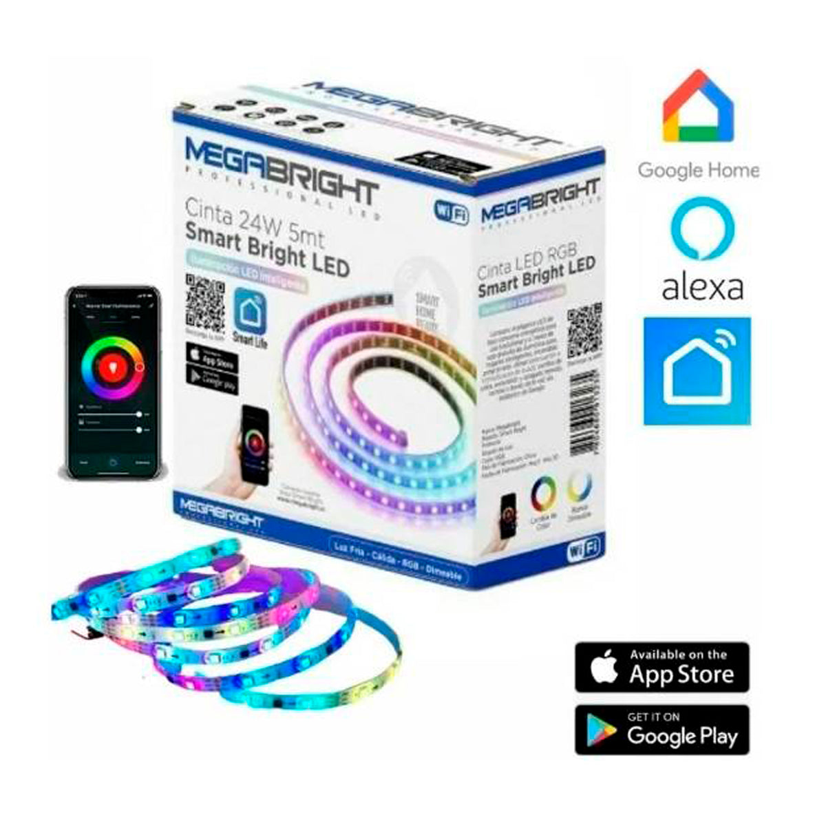 Cinta Led RGB Smart Bright 24W 5MT WIFI