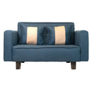 Sofá 2 Cuerpos Lino Azul 137x80x60 Cm