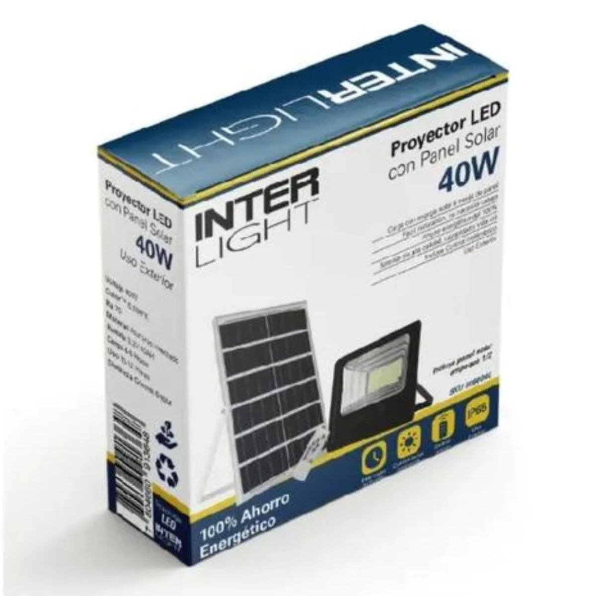 Proyector LED SOLAR 40W + Panel Interlight