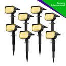Focos Solares para Exterior 8 unidades 57 LED 2 Impermeables Luz Calida