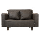 Sofá Cama 2 Cuerpos Modular Poliuretano Gris 137x80x60 Cm