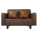 Sofá Cama 2 Cuerpos Modular Felpa Soro Velvet Marrón 137x80x60 cm