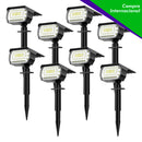 Focos Solares para Exterior 8 unidades 57 LED 2 Impermeables Luz Fría