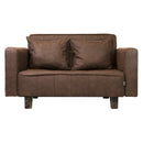 Sofá Cama 2 Cuerpos Modular Felpa Soro Velvet Marrón 137x80x60 cm