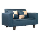 Sofá 2 Cuerpos Lino Azul 137x80x60 Cm