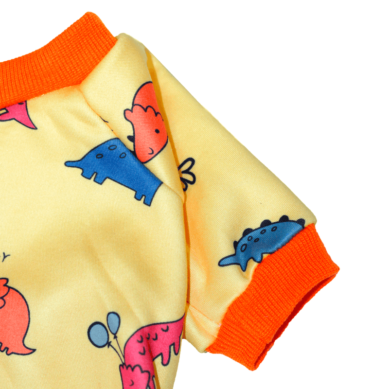 Pijama Para Mascota Dinosaurio Amarillo