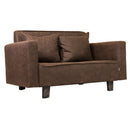 Sofá Cama 2 Cuerpos Modular Felpa Soro Velvet Marrón 137x80x60 cm