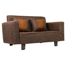 Sofá Cama 2 Cuerpos Modular Felpa Soro Velvet Marrón 137x80x60 cm