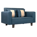Sofá 2 Cuerpos Lino Azul 137x80x60 Cm