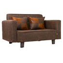 Sofá Cama 2 Cuerpos Modular Felpa Soro Velvet Marrón 137x80x60 cm