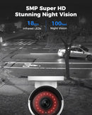 Kit De Cámaras Seguridad NVR Profesional Reolink 8CH 5MP PoE 2TB HDD para grabación 24/7, RLK8-410B4-5MP