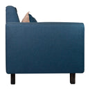 Sofá 2 Cuerpos Lino Azul 137x80x60 Cm