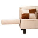 Sofá Cama 2 Cuerpos Modular Felpa Soft Beige 137x80x60 cm