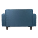 Sofá 2 Cuerpos Lino Azul 137x80x60 Cm
