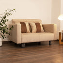 Sofá Cama 2 Cuerpos Modular Felpa Soft Beige 137x80x60 cm