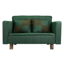 Sofá 2 Cuerpos Lino Verde 137x80x60 cm