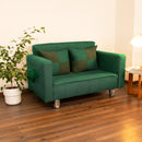 Sofá 2 Cuerpos Lino Verde 137x80x60 cm
