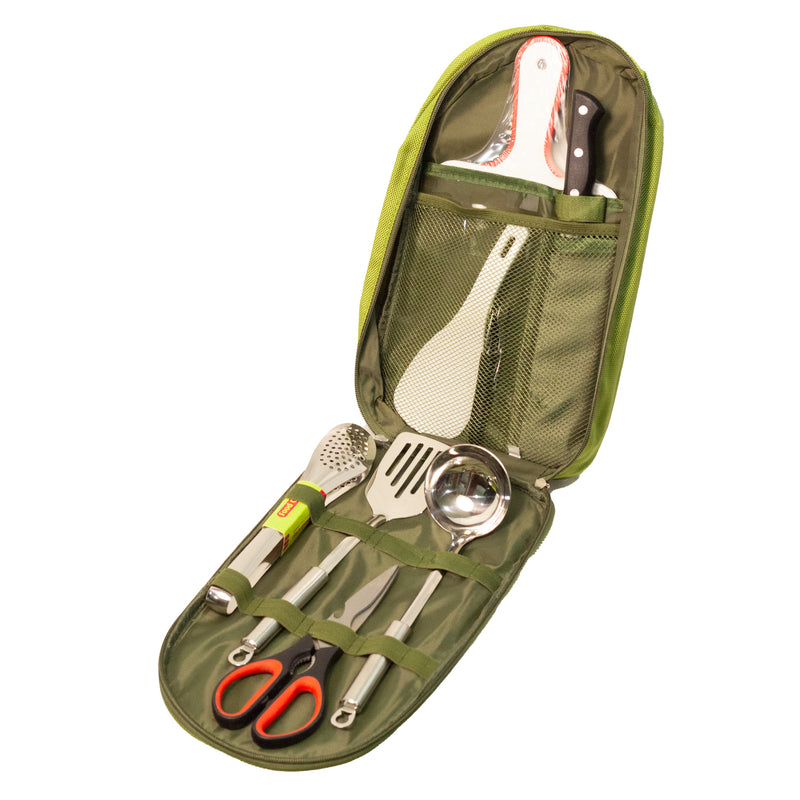 Kit Utensilios De Cocina Para Camping Con Bolso 8 Piezas